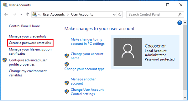 forgotten my computer password windows 10