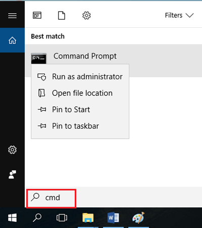 run cmd as administrator