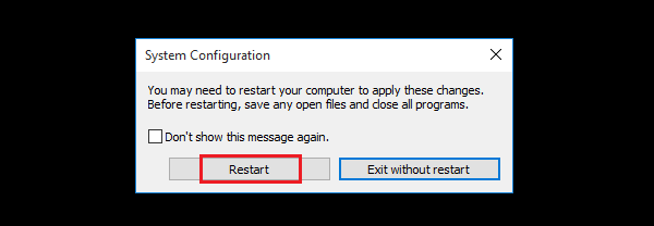 click on restart