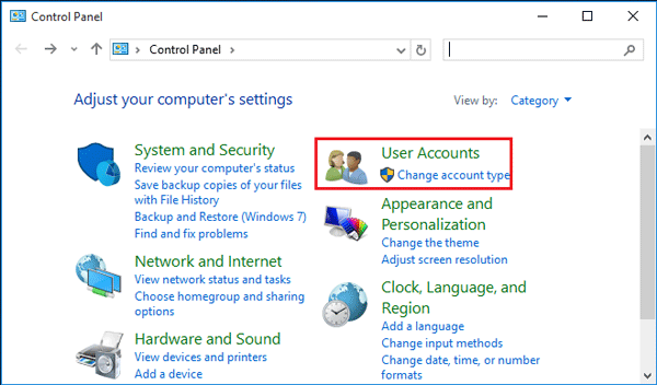 delete account windows 10 administrator