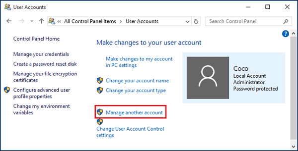 manage another account