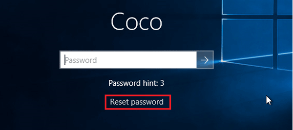 reset password