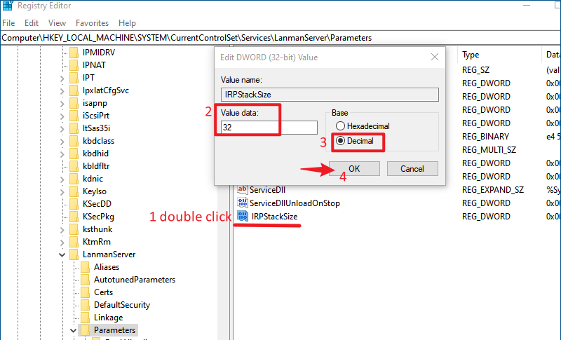 set value data