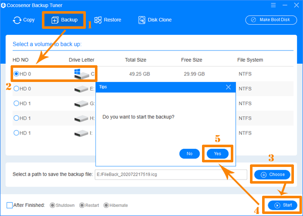 back up Windows 10 with backup tuner