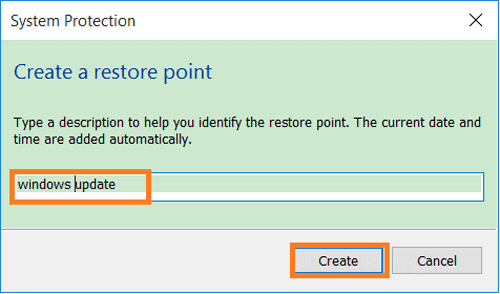 create restore point on windows 10