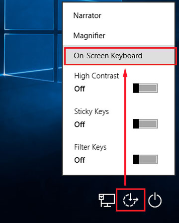 click on screen keyboard