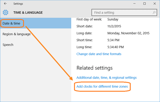 add clicks for different time zones