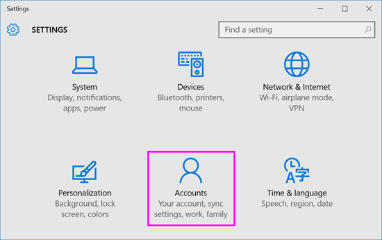 select accounts