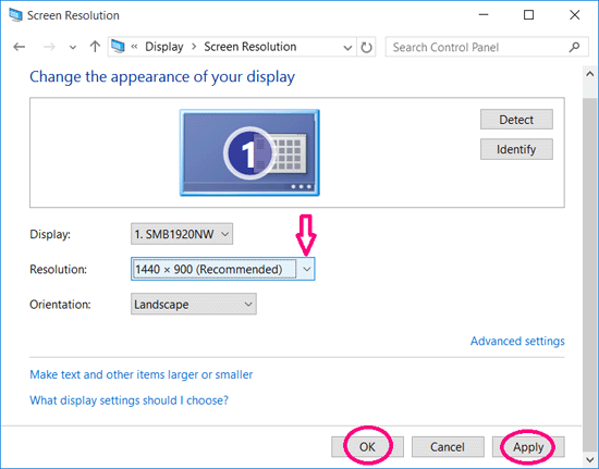 change the appearance of your display