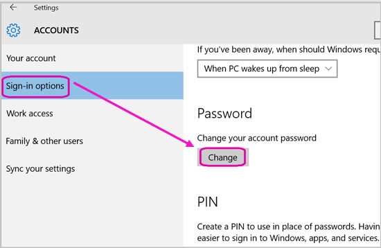change your account password