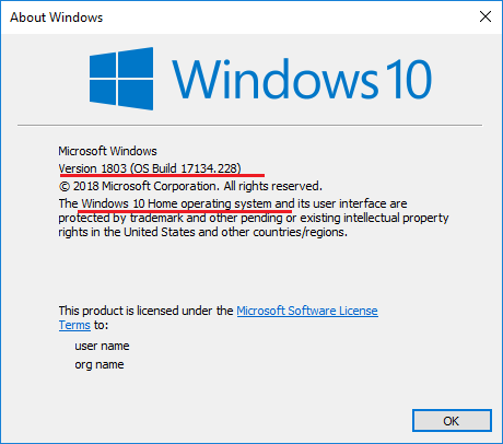 windows 10 information