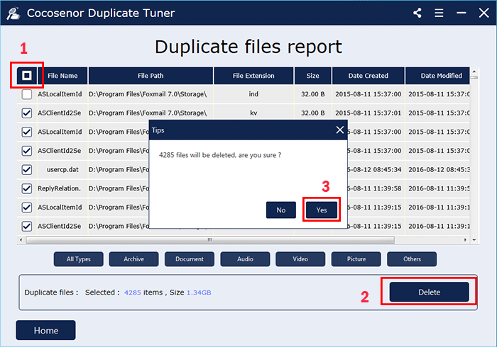 choose duplicate files to delete