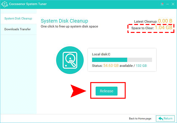 release local disk C space 