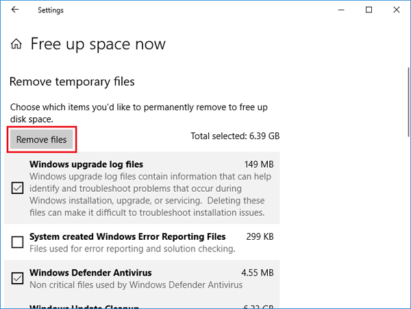 remove files