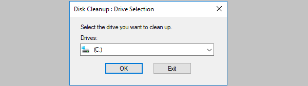 select the drive to clean up