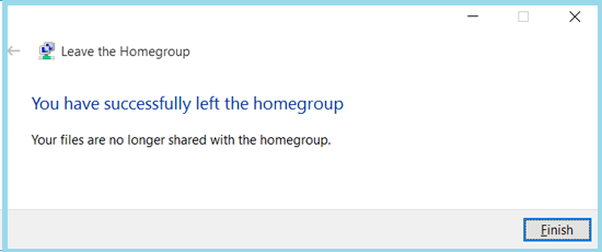 leave homegroup success