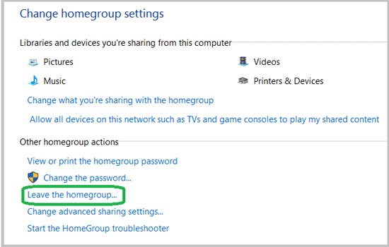 leave the homegroup