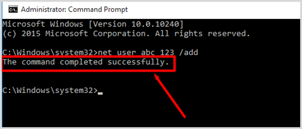 run ner user command successfully