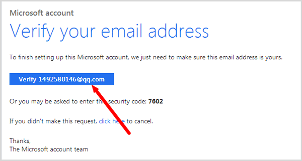 verify your email address