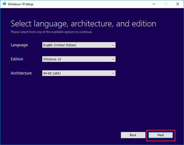 select language