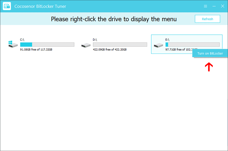 choose Turn on BitLocker