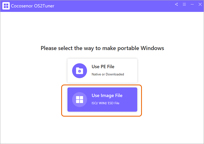 select Use Image File option