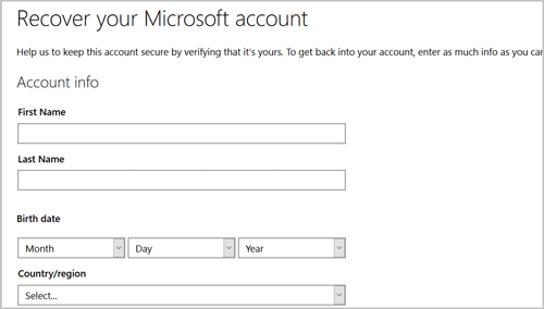 Find My Microsoft Account Password