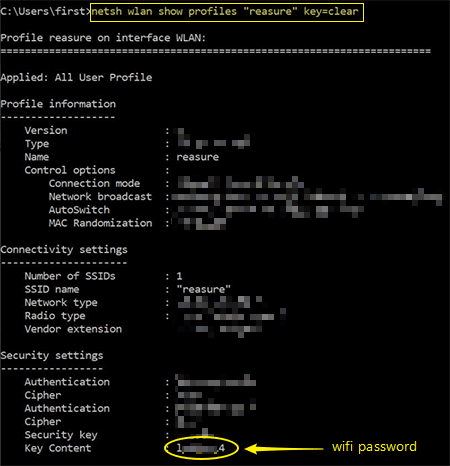 find wifi password through command prompt