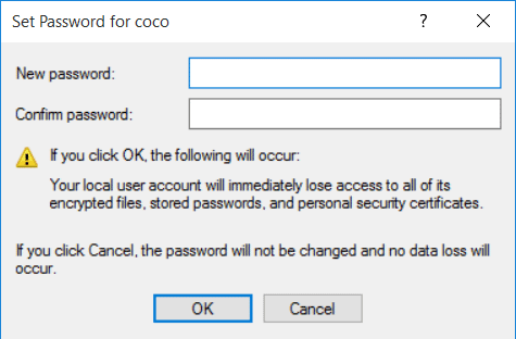 enter new and confirm password