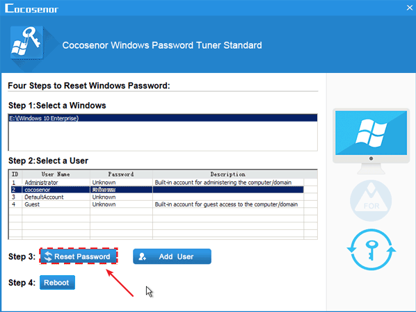 reset password or add user