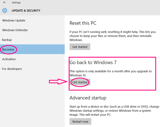go back to windows 7