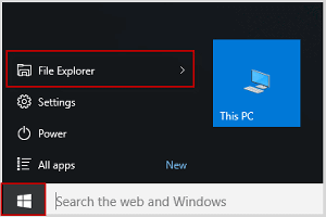 open the file explorer