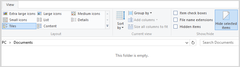 successfully hide files in the file expiorer