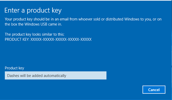enter product key
