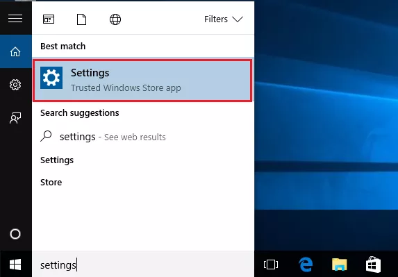 open settings on windows 10