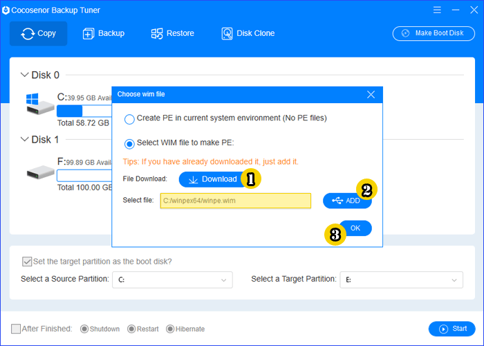 download and add wim file