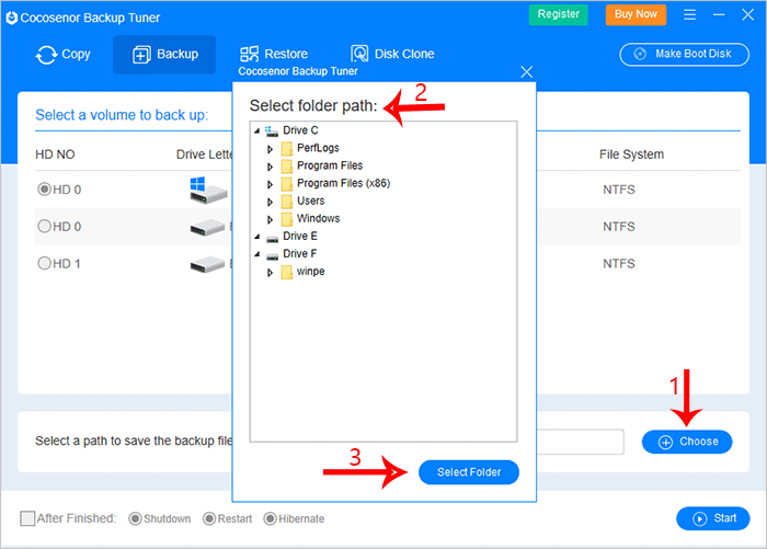 select a folder path