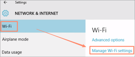 manage wifi settings