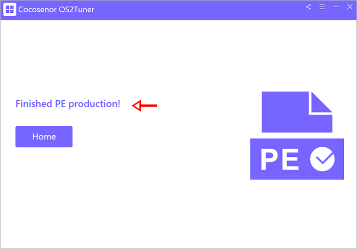 finish PE production message