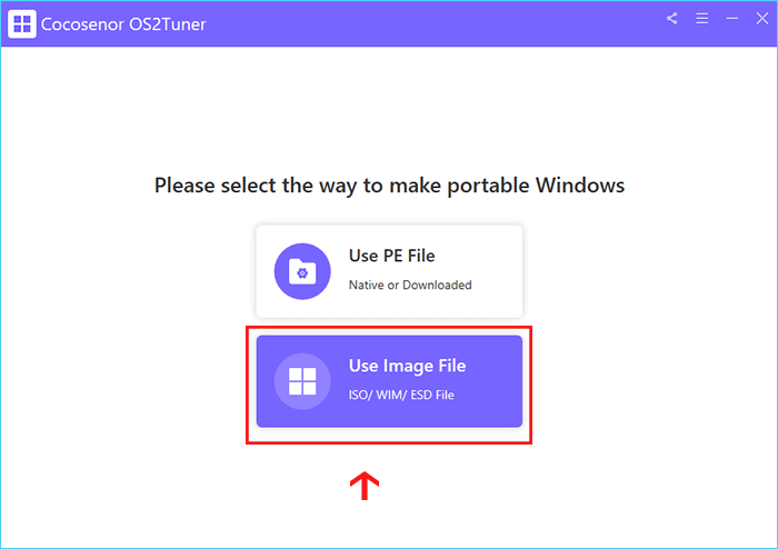 click Use Image File option