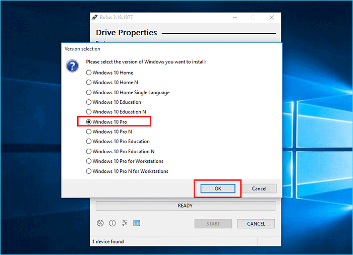 select Windows edition