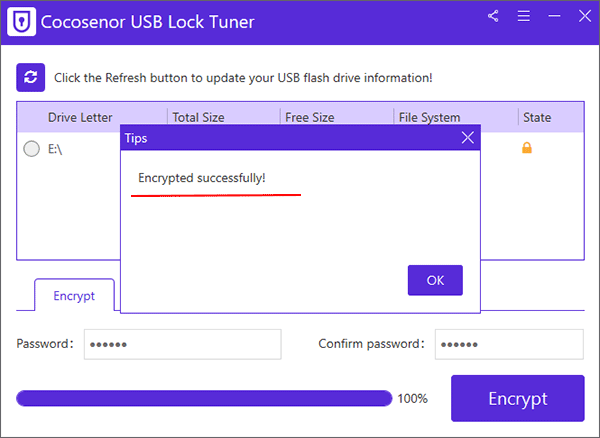 external hard drive is encrypted successfully