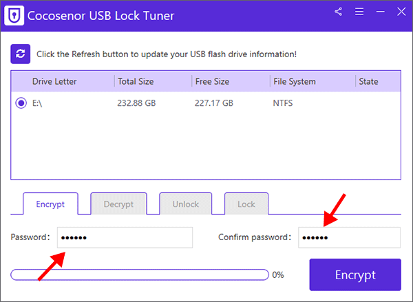 set password to encrypt external hard drive