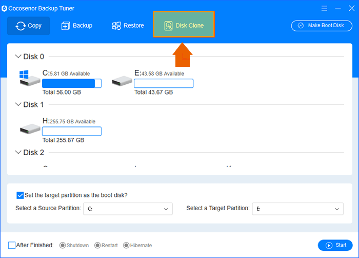 choose disk clone