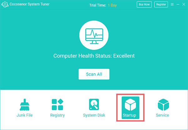 dsiable start-up by System tuner