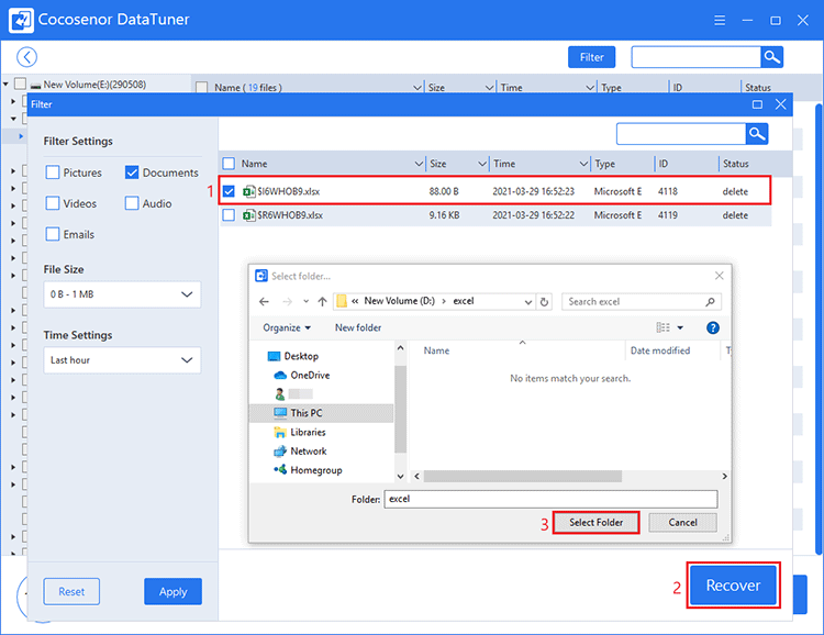 recover delted excel file