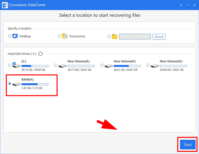 select USB flash drive to scan