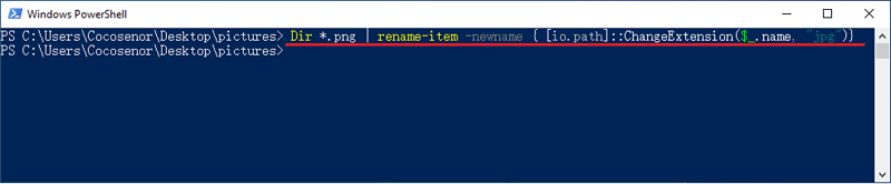 change file name extensions in powershell