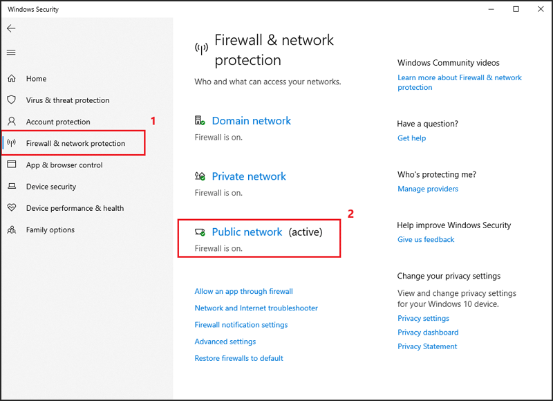 select an active network