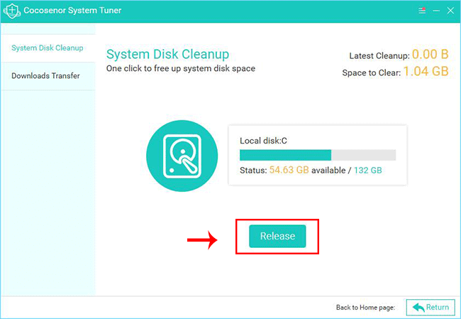 release space on system disk
